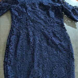 Elegant Navy Lace Dress